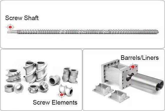 38CrMoAlA/W6Mo5Cr4V2/Cr26MoV Các phần tử vít tùy chỉnh của máy ép vít đôi với độ chính xác